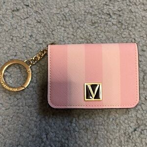 Victoria’s Secret ID card case with keychain pink